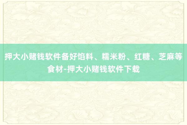 押大小赌钱软件备好馅料、糯米粉、红糖、芝麻等食材-押大小赌钱软件下载
