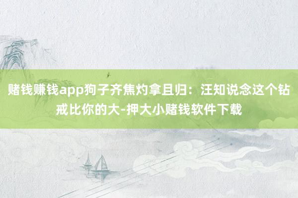 赌钱赚钱app狗子齐焦灼拿且归：汪知说念这个钻戒比你的大-押大小赌钱软件下载